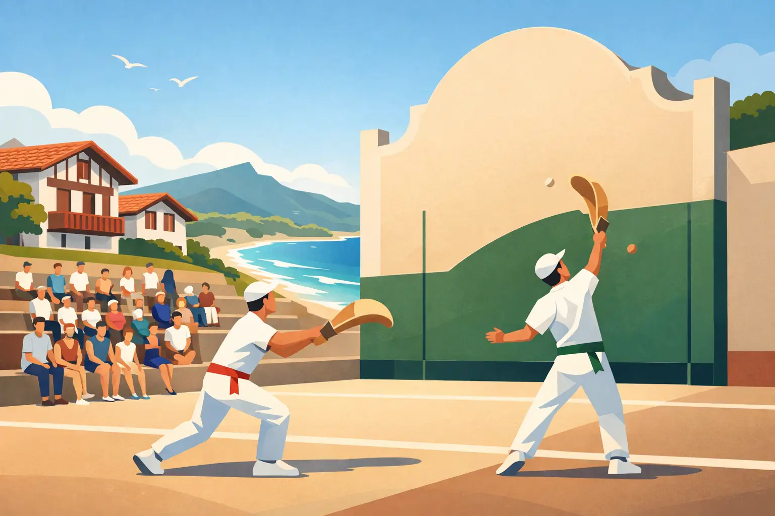 Spectacle de pelote basque à Bidart en été